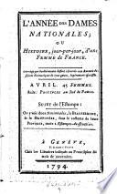 L'Annee des dames nationales; ou histoire jour-par-jour, d'une femme de France