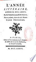 L'Année littéraire (Paris. 1754)