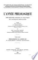 L'Année philologique