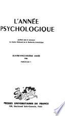 L'année psychologique