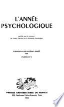 L'année psychologique