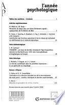 L'année psychologique