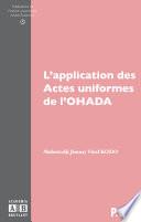 L'application des actes uniformes de l'OHADA