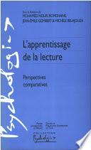 L'apprentissage de la lecture