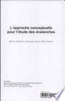 L'approche conceptuelle pour l'étude des avalanches