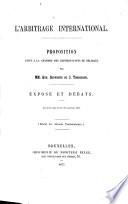 L'arbitrage international