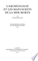 L'archéologie et les manuscrits de la mer Morte