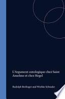 L'argument ontologique chez Saint Anselme et chez Hegel