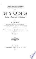 L'arrondissement de Nyons, histoire, topographie, statistique
