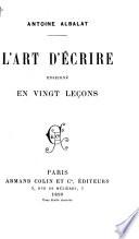 L'art d'écrire