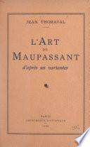 L'art de Maupassant d'après ses variantes