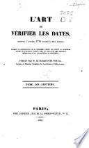 L'art de vérifier les dates depuis l'année 1770 jusqu'à nos jours, formant la continuation, ou troisième partie de l'ouvrage publié, sous ce nom