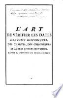 L' art de verifier les dates des faits historiques