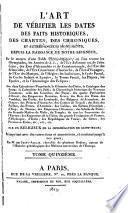 L'art de vérifier les dates ...