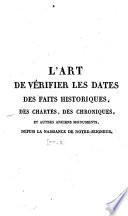 L'art de vérifier les dates ...