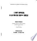 L'Art officiel à la fin du XIXe siècle