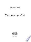 L'art sans qualités