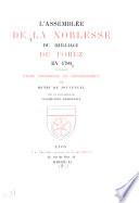 L'assemblée de la noblesse du bailliage de Forez en 1789