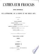 L'Athenaeum francais. Journal universel de la litterature, de la science et des beaux-arts
