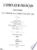 L'Athenaeum francais. Journal universel de la litterature, de la science et des beaux-arts