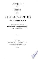 L'attaque et la défense de la philosophie