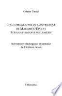 L'autobiographie de convenance de Madame d'Epinay