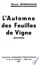 L'Automne des feuilles de vigne