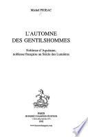 L'automne des gentilshommes