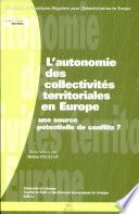 L'autonomie des collectivités territoriales en Europe