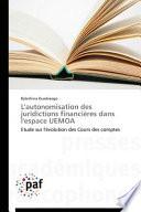 L'autonomisation des juridictions financières dans l'espace UEMOA