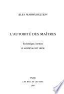 L'autorité des maîtres