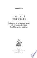 L'autorité du discours