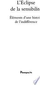 L'éclipse de la sensibilité