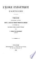 L'école exégétique d'Antioche