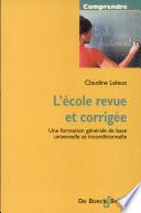 L'école revue et corrigée