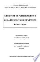 L' écriture de Patrick Modiano