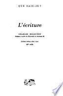 L'écriture