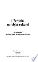 L'écrivain, un objet culturel