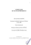 L'Efficacité du pacte de préférence