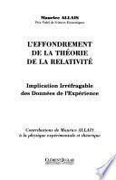L'effondrement de la théorie de la relativité