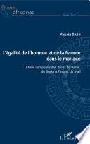L'égalité de l'homme et de la femme dans le mariage