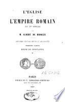 L'Eglise et l'Empire romain au IVe siècle