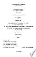 L'élargissement du droit de vote entre 1792 et 1795 au travers du dénombrement du comité de division et des votes populaires sur les constitutions de 1793 et 1795