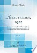 L'Électricien, 1922, Vol. 53