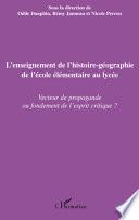 L'enseignement de l'histoire-géographie de l'école élémentaire au lycée