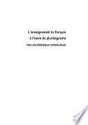 L'enseignement du français à l'heure du plurilinguisme