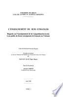 L'enseignement du sens étranger