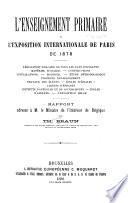 L'enseignement primaire à l'Exposition Internationale de Paris de 1878