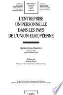 L'entreprise unipersonnelle dans les pays de l'Union européenne