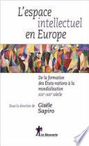 L'espace intellectuel en Europe